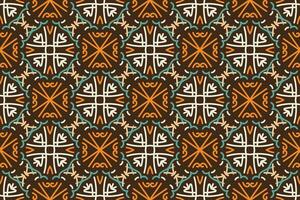 Seamless geometric pattern with floral elements on white background. vintage vector abstract design. Decorative lattice in Arabic style. Background for textile, fabric and wrapping.