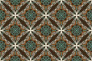 Seamless geometric pattern with floral elements on white background. vintage vector abstract design. Decorative lattice in Arabic style. Background for textile, fabric and wrapping.