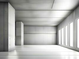 AI generated empty room with concrete walls photo