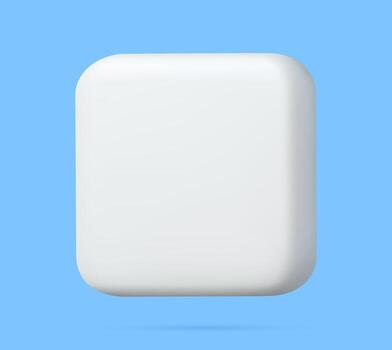 blanco habla burbuja alfiler aislado en azul antecedentes 3d representación. social red comunicación concepto. 3d prestar. vector ilustración