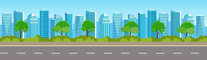 concept cityscape background city panorama. horizontal banner. Vector illustration in flat style