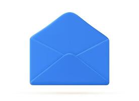 3d hacer abierto correo sobre icono aislado en blanco antecedentes. nuevo leer correo electrónico notificación. vector ilustración