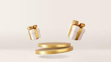 3d Christmas style Product podium scene vector