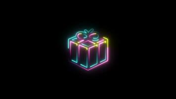joyeux Noël décoration avec néon effet sur noir bacground video