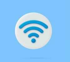 3D talk ballon with a wifi. Speech bubble with wifi icon. 3d rendering. Vector illustration