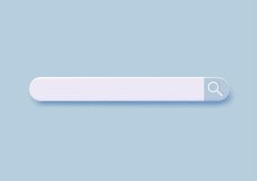 3D search bar. Browser button for website and UI design. Search form template. web search concept. 3d rendering. Vector illustration