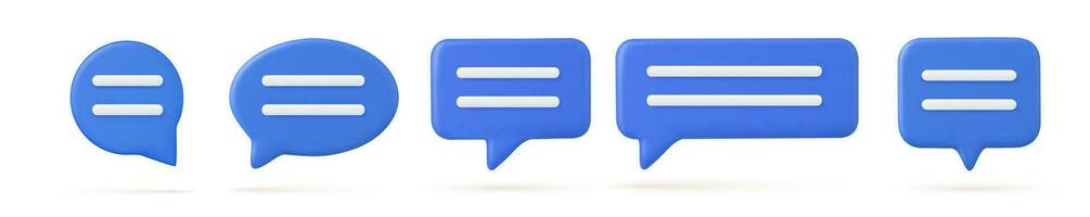 3d Chat bubble rendering. 3d speak bubble. Chatting box, message box. 3D Web. Social network communication concept. Vector illustration