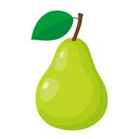 Green pear icon isolated on white background. Summer tropical fruits for healthy lifestyle. Vector illustration in flat style