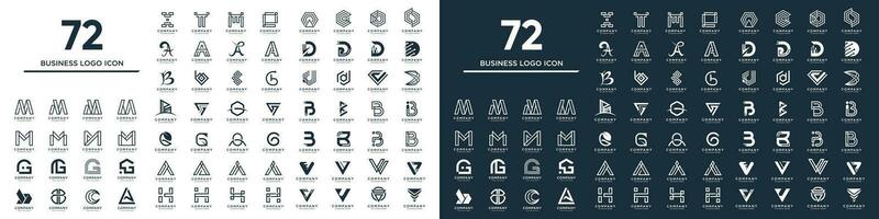 Set of collection 72 Business design element vector icon idea with creative concept style