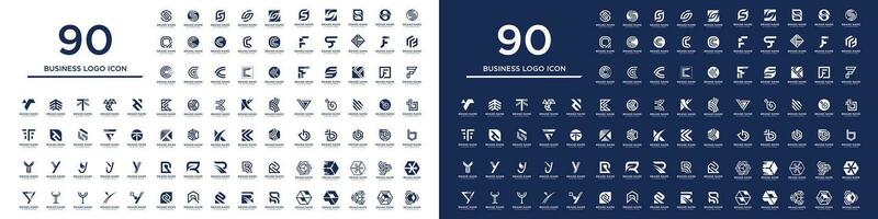 Set of collection 90 corporate business design element vector icon idea with creative concept style