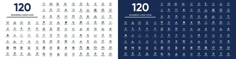 Set of collection 120 corporate business design element vector icon idea with creative concept style