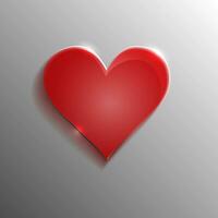 Red Glass vector icon heart