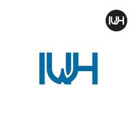 letra iwh monograma logo diseño vector