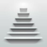 Shelves with light and shadow in empty white room vector