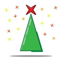 Christmas tree Flat line icon concept. Vector