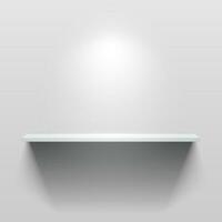 Shelf with light and shadow in empty white room vector