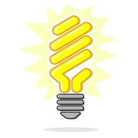 Flat line concept energy saving light bulb icon. Vector