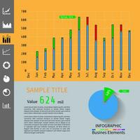 sencillo infografía tablero modelo con plano diseño gráficos y cartas vector