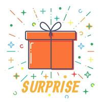 Surprise Flat Gift boxes vector. vector