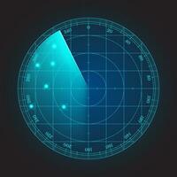 Blue radar screen. Vector illustration for your design