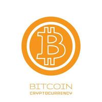 Bitcoin symbol in flat design. Vector