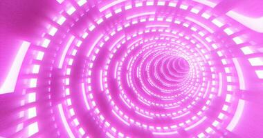 Abstract futuristic purple hi-tech tunnel from energy circles and magic lines background photo