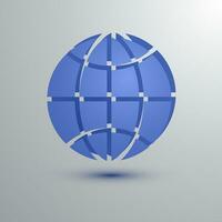 Blue Vector globe icon of the world