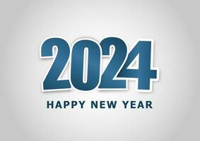 Happy new year 2024 with blue theme vector