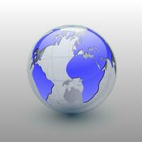 Earth globe on white background, America, Europa, Africa vector