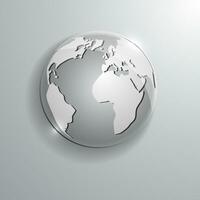 Vector globe icon of the world