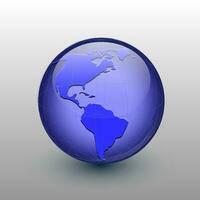 Earth globe on white background, America, vector