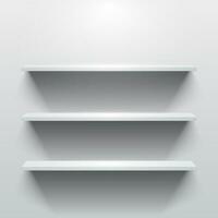 Shelves with light and shadow in empty white room vector