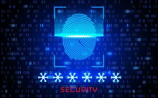 Finger print Scanning Identification System. Biometric Authorization and Business Security Concept. Vector illustration.