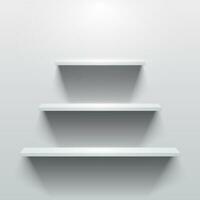 Shelves with light and shadow in empty white room vector