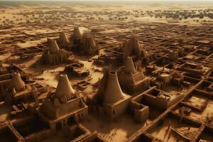 AI generated Ancient city in the desert rocks. Neural network AI generated photo