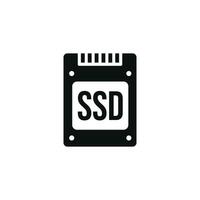 Solid state drive icon isolated on white background. SSD icon vector