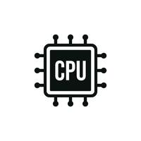 Processor icon isolated on white background. CPU icon vector