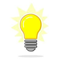 Flat line concept light bulb icon. Vector