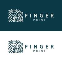 sencillo y elegante moderno identidad huella dactilar logo tecnología diseño para negocio marca vector