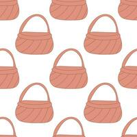 easter wicker basket hunting eggs pattern textile vector