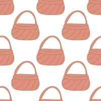 easter wicker basket hunting eggs pattern textile vector