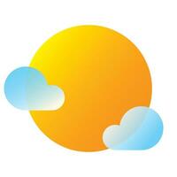 sun cloud vector weather icon with gradation. eps 10 . vector.