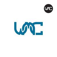 letra wmc monograma logo diseño vector