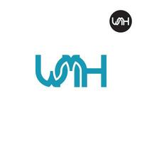 letra wmh monograma logo diseño vector