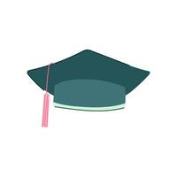 degree graduation hat cartoon vector illustration