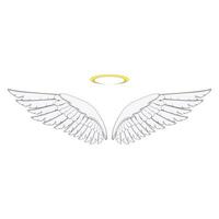 shape wing angel cartoon vector illustration