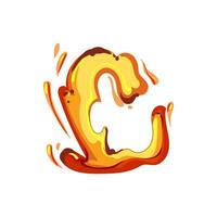 magma lava splash cartoon vector illustration