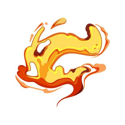 explosion lava splash cartoon vector illustration