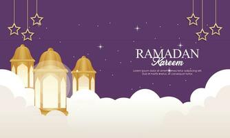 Islamic ramadan kareem celebration. Islamic greeting card template with ramadan for wallpaper design vector