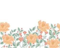 Hand Drawn Soft Rose and Blossom Flower Seamless Background vector